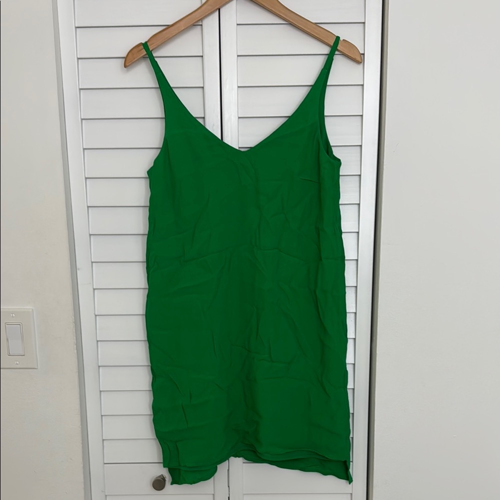 Topshop Emerald V-Neck Dress